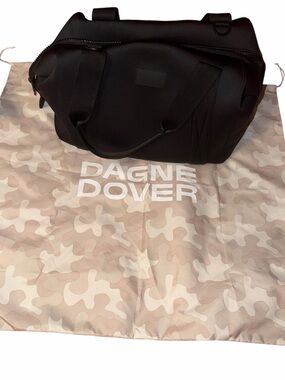 Dagne Dover Black Neoprene Duffel with Dual Carry Straps